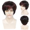 Synthetic Hair Short Curly Wig for Men Cosplay Costume Halloween Natural Auburn Male Wig with Bangs Heat Resistant