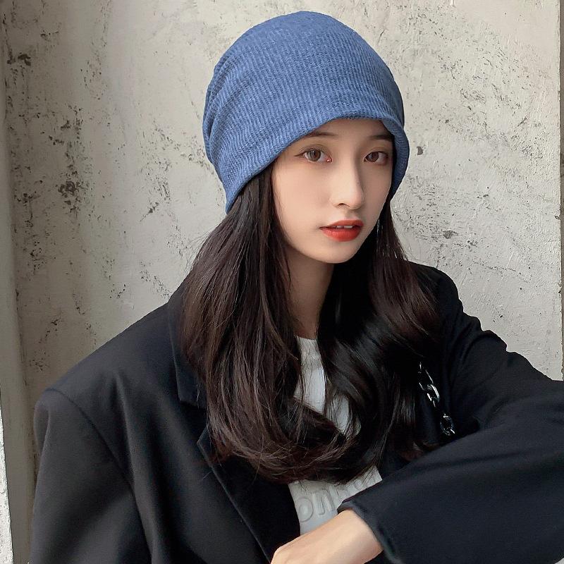 Autumn and Winter Knitted Hat Season Pile Hat Japanese Style Black Versatile Wool Big Head Circumference Baotou Confinement Cold Hat Men's Trend