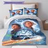 Back to Future Pattern Bedding Quilt Set Quilt Cover Pillowcase Home Decoration Gift (1 * duvet cover + 2 * pillowcase, without core)