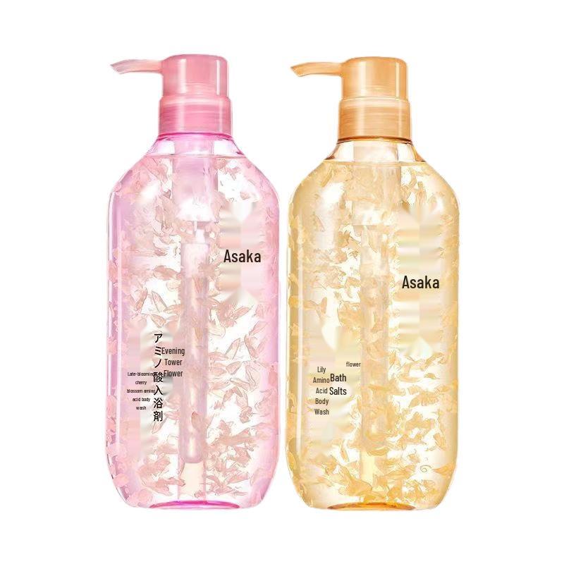 Asaka Petal Body Wash - Lily & Cherry, Long-lasting Fragrance, Hydrating & Moisturizing with Amino Acids.