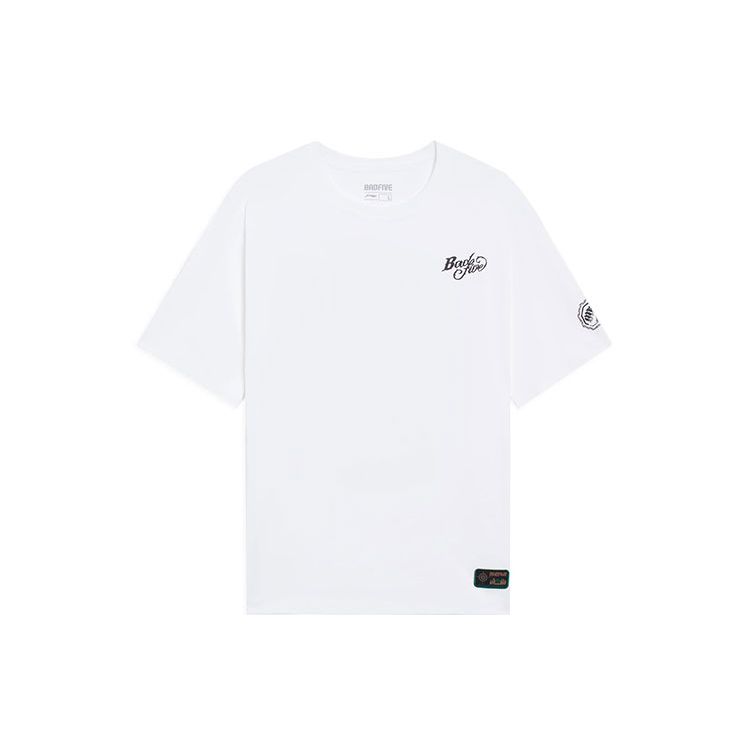 Li-Ning Anti-Wu Herbal Warfare Series Letter Print Short Sleeve T-Shirt Men Tops White AHSS725-1