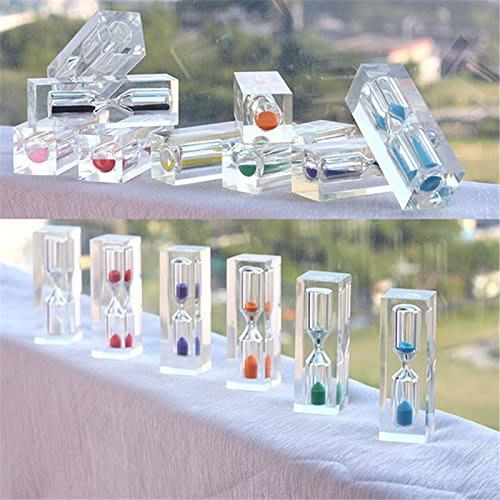 1 Piece Mini Hourglass Sandglass Timer 3 Minutes for Kids Bruth Teeth Healthy Gift - Yellow