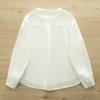 Women's Stand Collar Long Sleeve Cotton Gauze Shirt - Solid Color, Breathable, Slimming, 2026 Spring/Autumn Collection