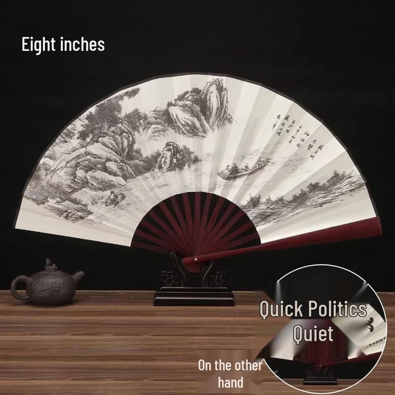 Özelleştirilebilir Çin Tarzı Çocuk Bambu ve İpek Katlanır Yelpaze - Boş Seçenekli Antik Hanfu Tasarımı