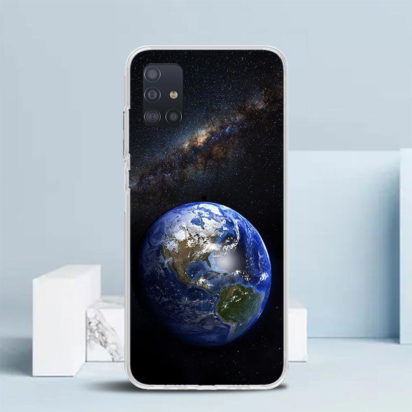 Earth Stars Space Soft Cover for Samsung Galaxy A12 A22 A32 A52 A72 A02S Phone Case Note 20 Ultra 10 S10 Plus A51 A71 A50S A20S
