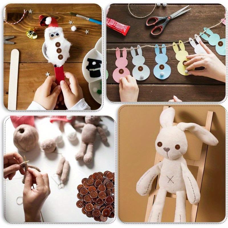 Lot de 10 boutons de couture ronds et polis, 4 trous, classiques, en bois, pour la couture, le bricolage, les vêtements, les chemises, les articles tricotés