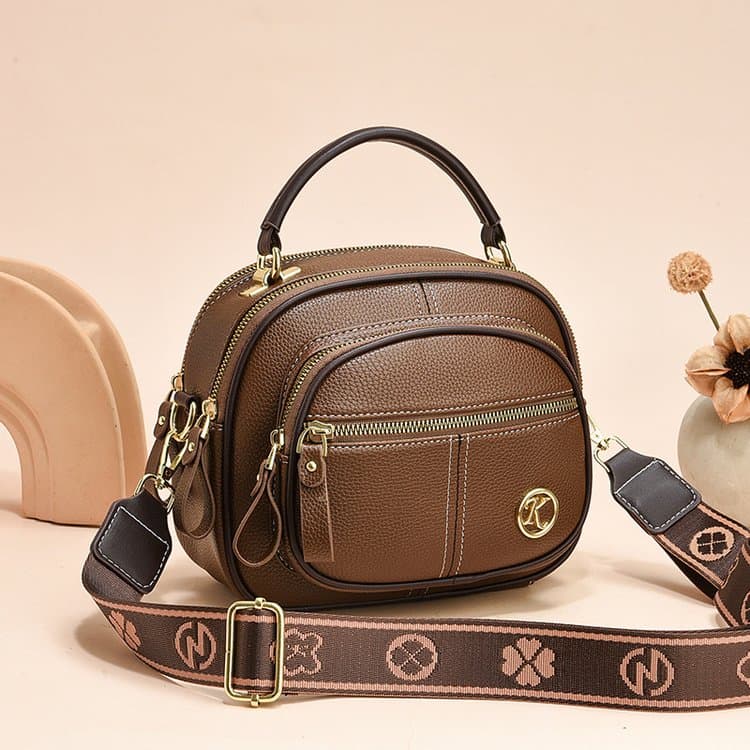 Женская модная круглая сумка через плечо, сумка-кроссбоди кофейный