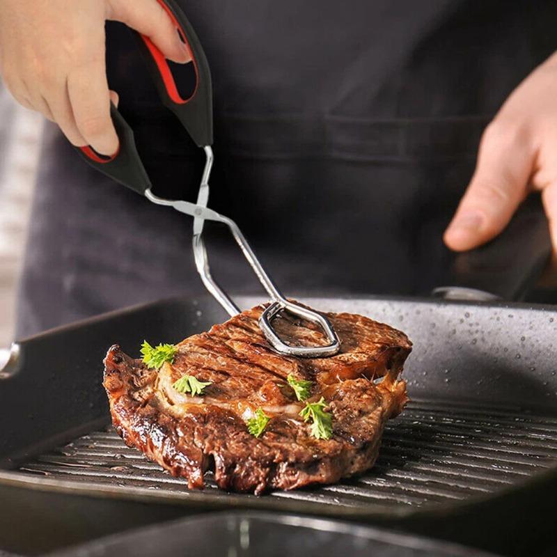 BBQ Tools Barbecue Scissor Tongs Grilled Food Tong Long Handle Scissor BBQ Bread Roast Clip Kitchen Baking Tongs S