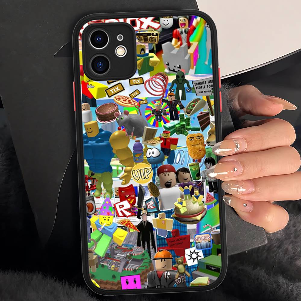 Popular Game R-Roblox Phone Case For IPhone 16 Pro Max 15 14 13 12 11 XS MAX X Plus Candy Color Matte TPU Phone Cover
