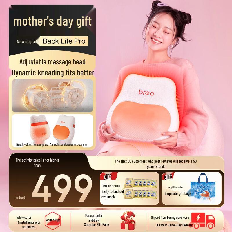 breo BackLitePro Lumbar Massage Pillow CN plug (adapter included)