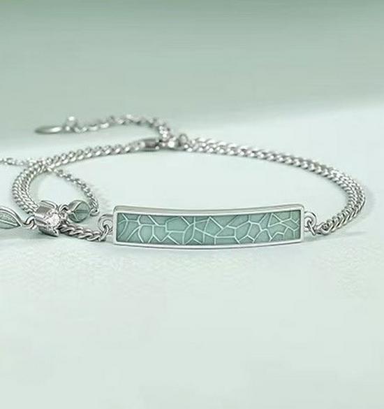 

Эмалированный браслет для пары «Четырехлистный клевер» с эффектом капли: Роскошные унисекс китайские легкие украшения