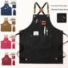 Waterproof Cotton Canvas Apron for Kitchen, Coffee Shops, Gardening, and Catering