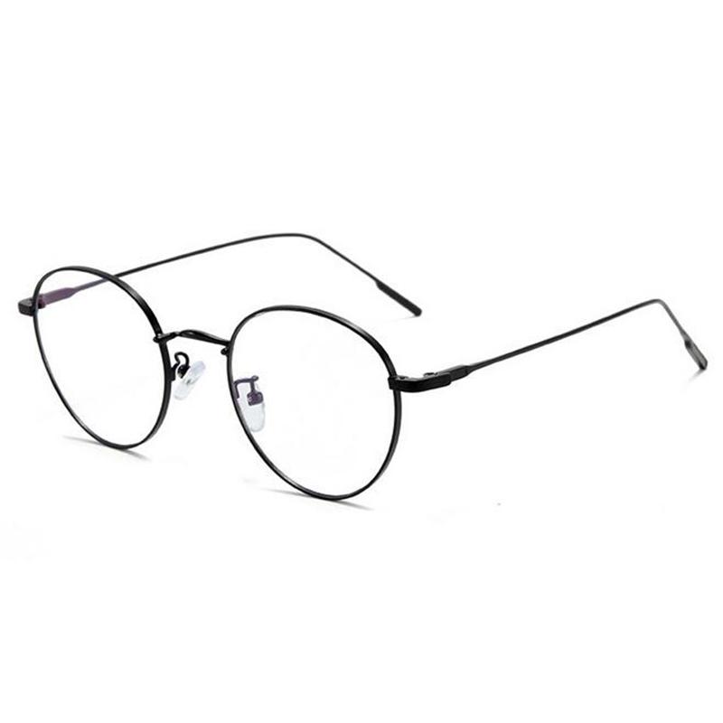 Women Round Myopia Photochromic Prescription Spectacles Metal Anti Blue Light Nearsighted Glasses Diopter 0 -0.5 -0.75 To -6.0
