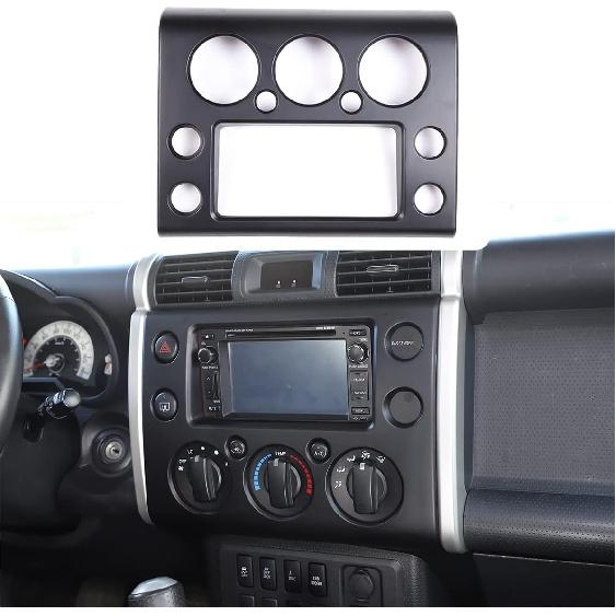 Compatible with Toyota FJ Cruiser 2007-2021 Center Console Panel Trim Cover, ABS Center Console GPS Navigation Panel Frame Molding Trim Cover матовый черный