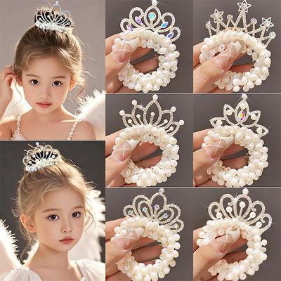 1PC Pearl Festival Celebrations Hair Tie Daily Princess Style Photography Sweetness Birthday Party Crown Multiple Styles
