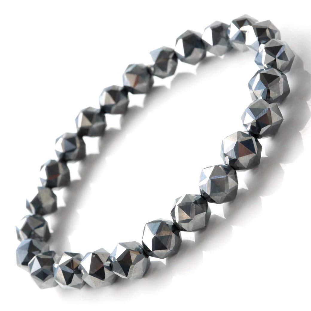 

Star cut dazzling terahertz ore bracelet 8mm Comes with special box Inner diameter [GOLD STONE] approx. 16.5cm