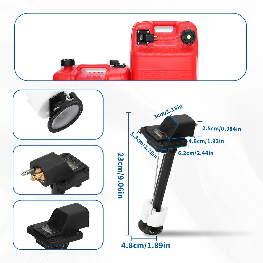 Marine Fuel Gauge Fuel Tank Sending Unit Fuel Level Sensor Boat Fuel Tank Gauge for Outboard Motor External 12L 24L Fuel