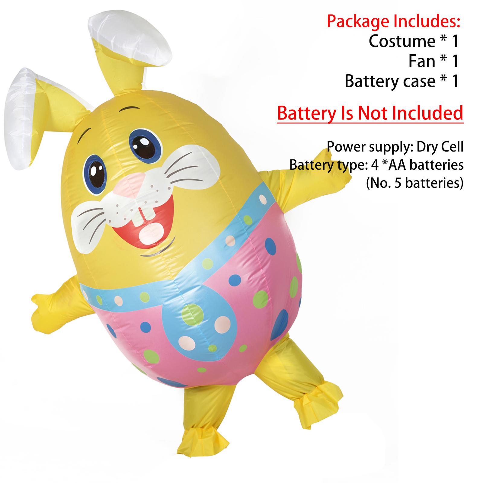 Новый надувной костюм Пасхальное Яйцо Заяц Надувной Костюм Взрослый для Пасхи Рождества Хэллоуина Мультяшный Милый Яйцо Заяц Принадлежности Fit Height 150-190cm