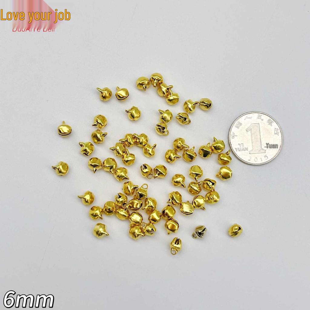 Gold Plated One-Word Bell Charms for Pet Collars (6mm-16mm) - DIY Christmas Pendant Decoration