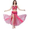Bauchtanz Set für Damen Bühnenoutfit Sexy Quasten BH Pailletten-Hüftkette Chiffonrock 3-teilig Bauchtanz Performance Kostüm