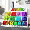 Customiz Name Personality Sprunki Themed Blanket Soft &Warm Sofa Office Bed Travel Lunch Break Blanket, Gift Suitable All Seasons