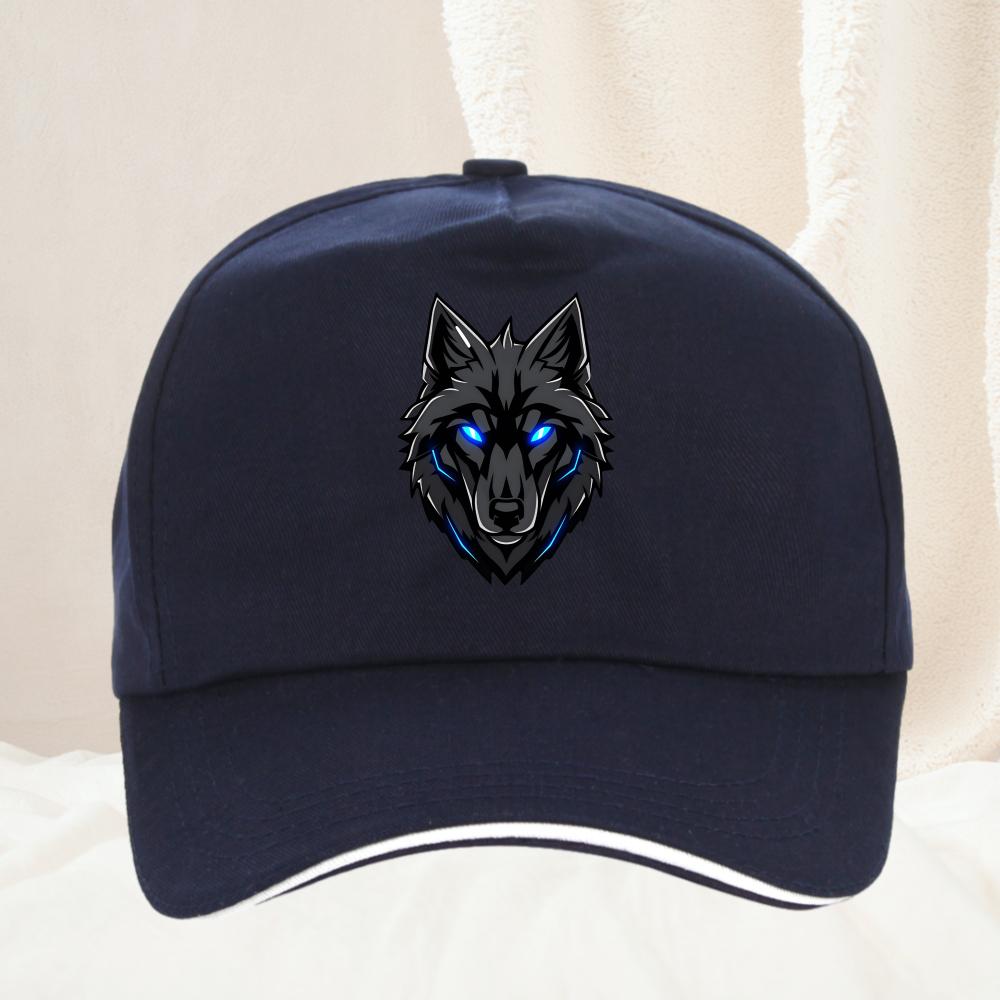 Blue Eyed Wolf cartoon Baseball Cap Adjustable golo hat Summer Sun Hat Trucker Caps Dad Hats