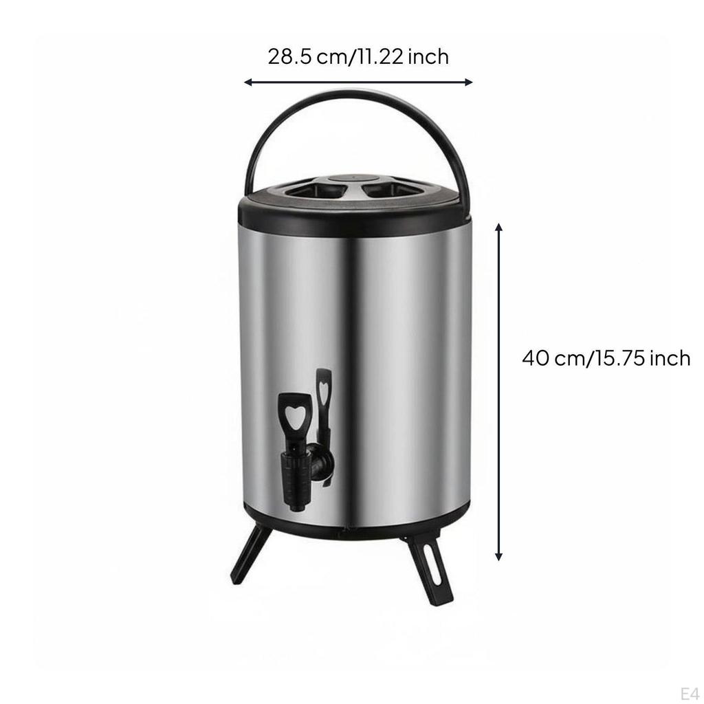 Commercial Milk Tea Bucket 12Hour Insulation Stainless Steel Insulated Barrel LeakResistant Design
