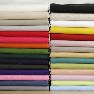 Solid Plain Linen/Slub Cotton Fabric for Clothing and Decoration