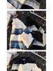 Unisex Striped Polo Collar Sweater - Trendy Autumn/Winter Knitwear for Men & Women