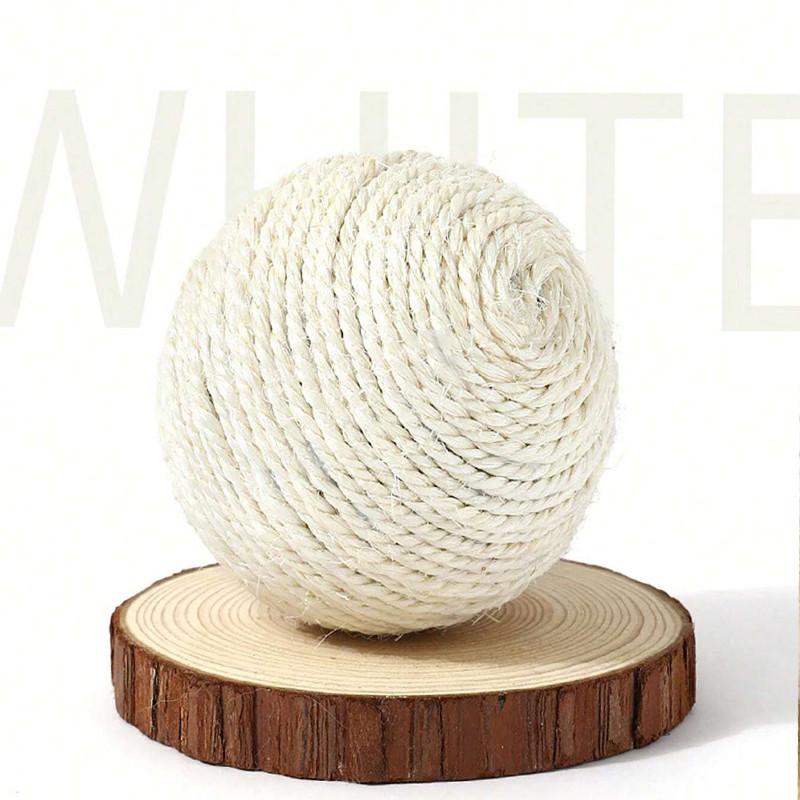 

8 см/3,14 дюйма интерактивная игрушка для кошек сизаль мяч-когтеточка обучающая интерактивная игрушка для котенка игрушки для кошек для прогулок принадлежности для кошек белый