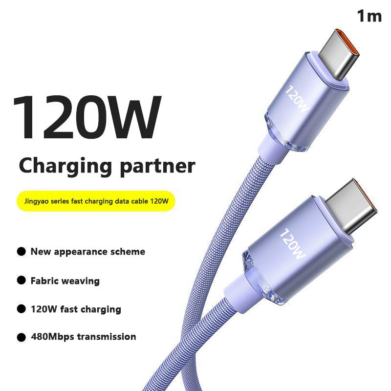 120W Usb C To Type C Cable For Iphone 15 Pro Max Xiaomi 13 Oneplus Poco Oppo Pd Fast Charging Usb-C Data Cord 0.25M 1M 1.5M 2M