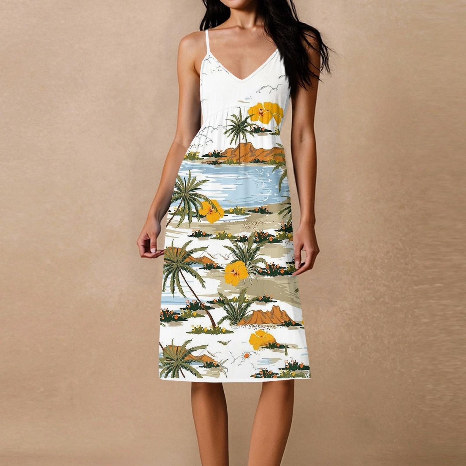 

Женское свободное повседневное пляжное праздничное платье-сарафан на тонких бретельках с открытой спиной и бантом S