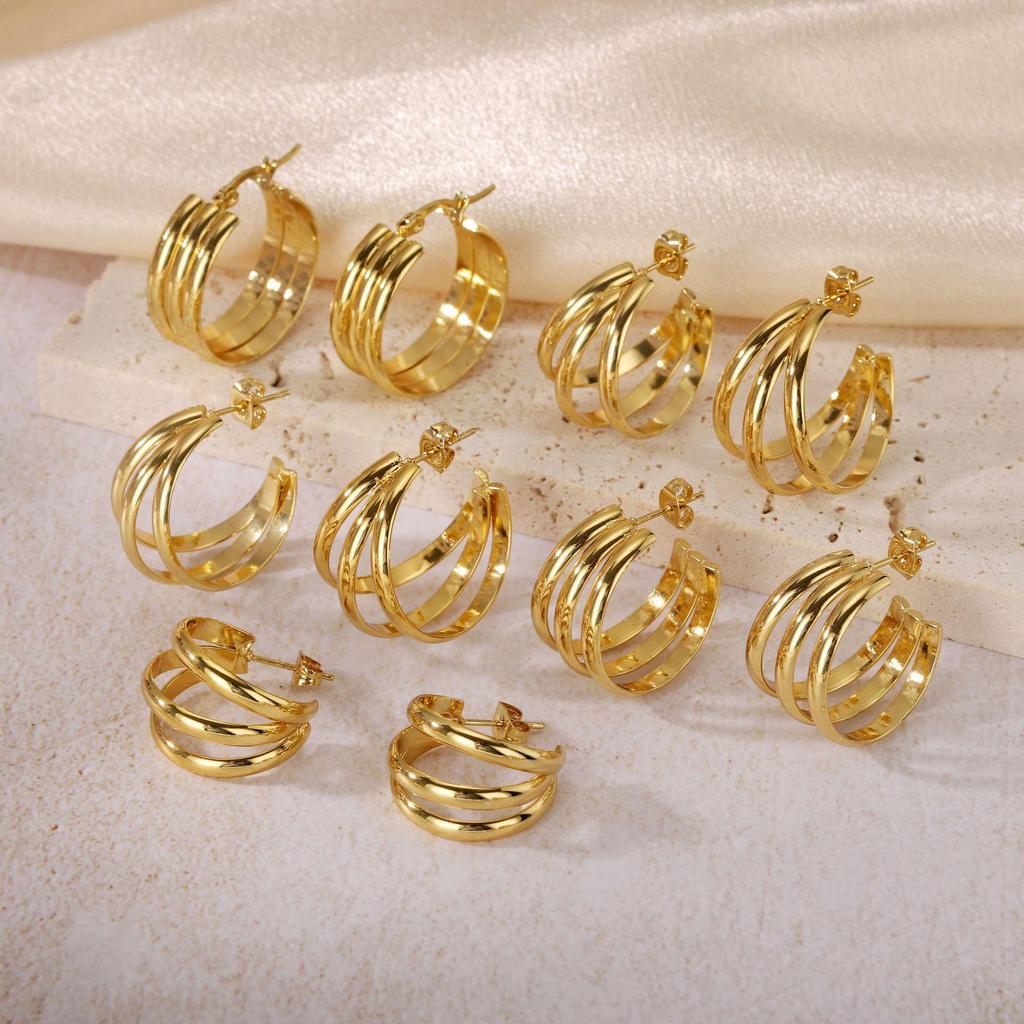 2025 Lightweight Luxury Titanium Steel Earrings: Colorfast High-End Ear Cuffs for Women