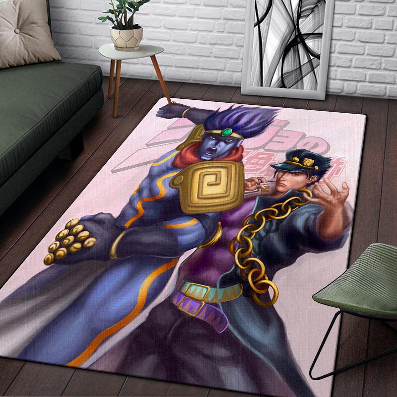 Jojo Anime piękny obraz dywan do salonu duży dywanik czarny miękki dywan maty do dekoracji domu dywaniki Boho piknik