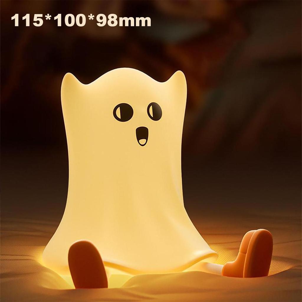 Rechargeable Halloween Led Night Light Portable Nursery Soft Silicone Lamp Usb Squishy Cartoon Pumpkin Gift Kids Children’s Cute