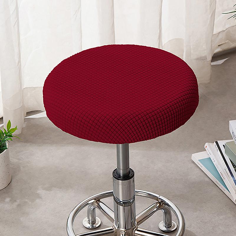 Bar Stool Cover Polar Fleece Round Chair Cover Removable Stool Slipcover Solid Seat Cushion Protector Washable Bar Stool вино красного 558₽