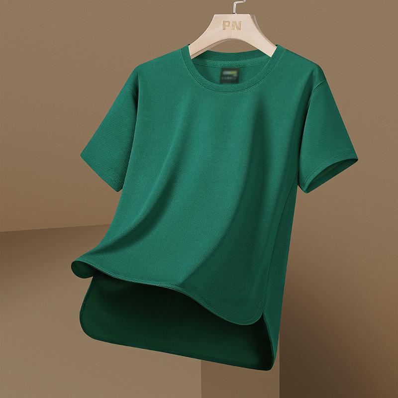 Erkek Yaz Kısa Kollu Tişört Rahat Nefes Alabilir Erkek Tişörtü Düz Renk Yuvarlak Yaka Spor Kısa Kollu Üst