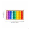 50 Pieces Square Acrylic Blocks Glossy Vividly Colored Wooden Block Tray Set