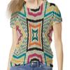 Summer Round Neck 3D Ethnic Geometric  Print Top Fashionable Casual Short Sleeved Women's T-shirts