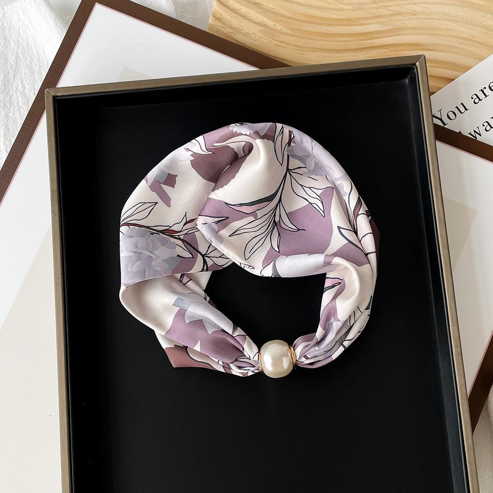 Magnetic Buckle Small Scarf Diamond Studded Magnetic Buckle Scarf Women'S Necklace Headband Scarf Light Luxury Exquisite