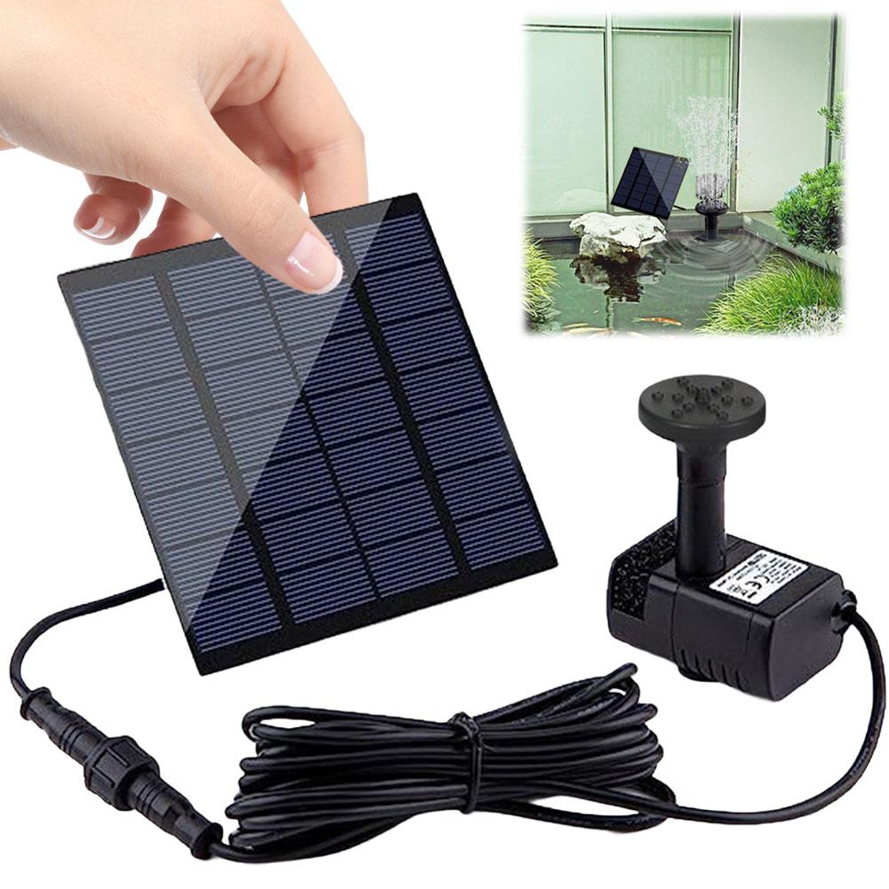 1.4W Solar Floating Garden Fountain Kit with 7 Nozzles Adjustable Fountain Pump for Submersible Pool Bird Bath Pond Garden Decor