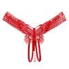 Women's Sexy Crotchless Thongs Lace Hollow Out Underwear For Women Erotic T-back Hot Transparent Panties Female Bow G-string New