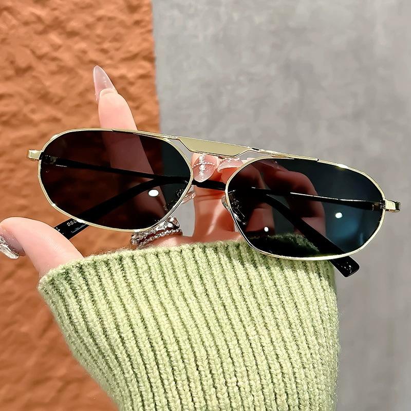 Women's sunglasses, single-beam oval sunglasses, retro sunglasses.