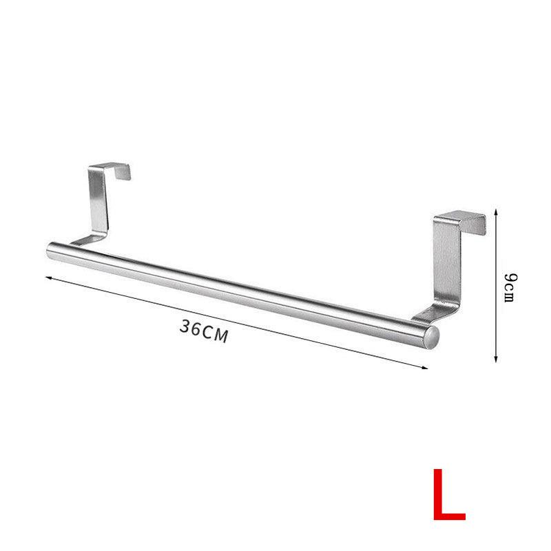 1PC S/L Towel Rack Over Door Stainless Steel Towel Bar Storage Organizer Bathroom Kitchen Cabinet Door Hanging Towel Rack