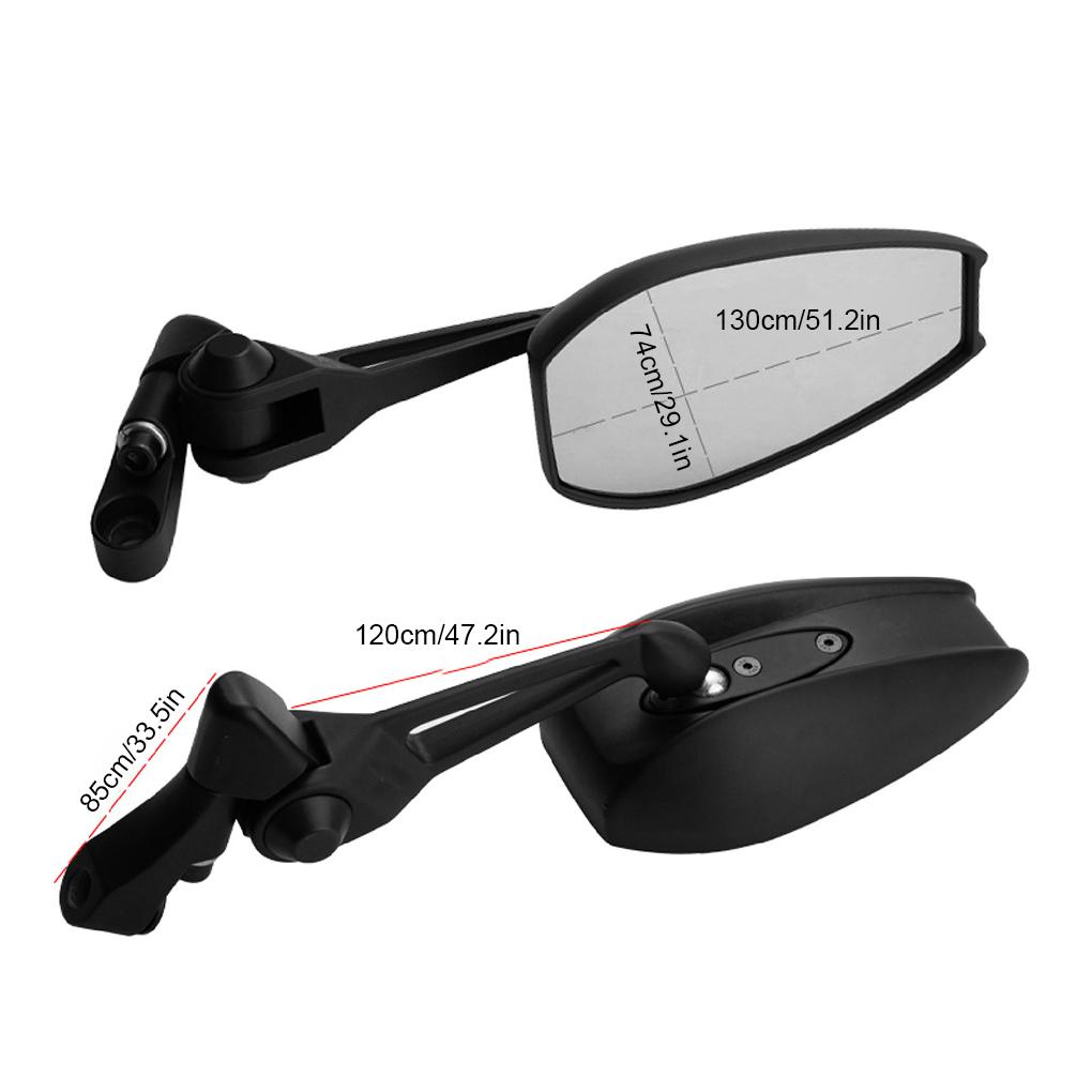 1Pair Universial Motorcycle Mirror Scooter E-Bike Rearview Mirrors Electromobile Back Side Mirror With Anti-glare Glass Lens