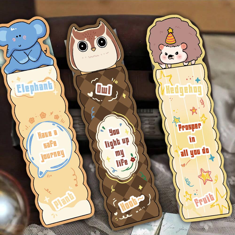 30PCS Animal Collection Theme Bookmark Waterproof Scrapbooking Reading Birthday Book PVC Card Phone School Refrigerator Bookmark