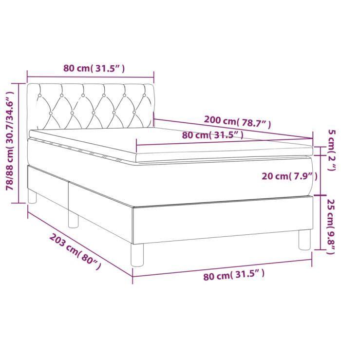 3141451 vidaXL Divan-lit Et Matelas Noir 80x200 Cm Velours