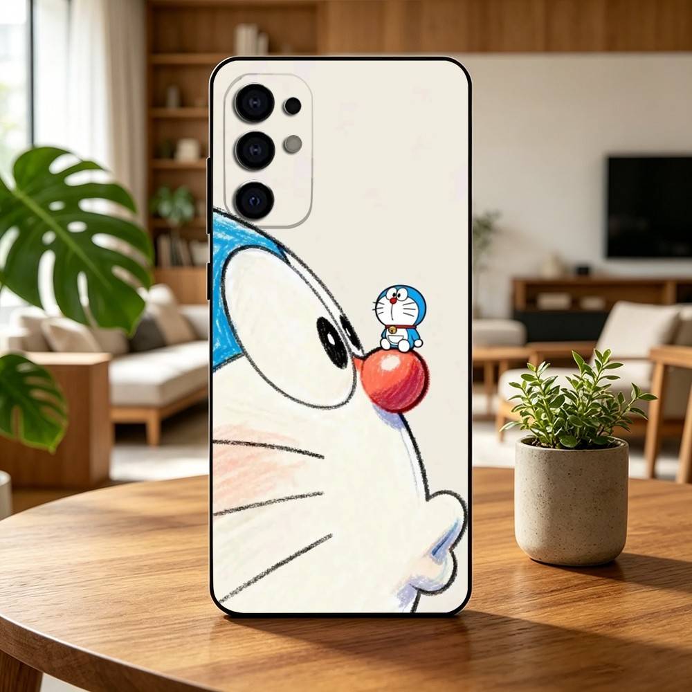 Cute Cartoon M-Doraemon Shockproof Phone Case Black Silicone Soft For Samsung S25,S24,S21,S22,S23,S30,Ultra,S20,Plus,Fe,Lite