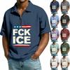 Men's Casual Loose Flag Letter Print T-shirt - Men's Collarless Short-sleeved Top