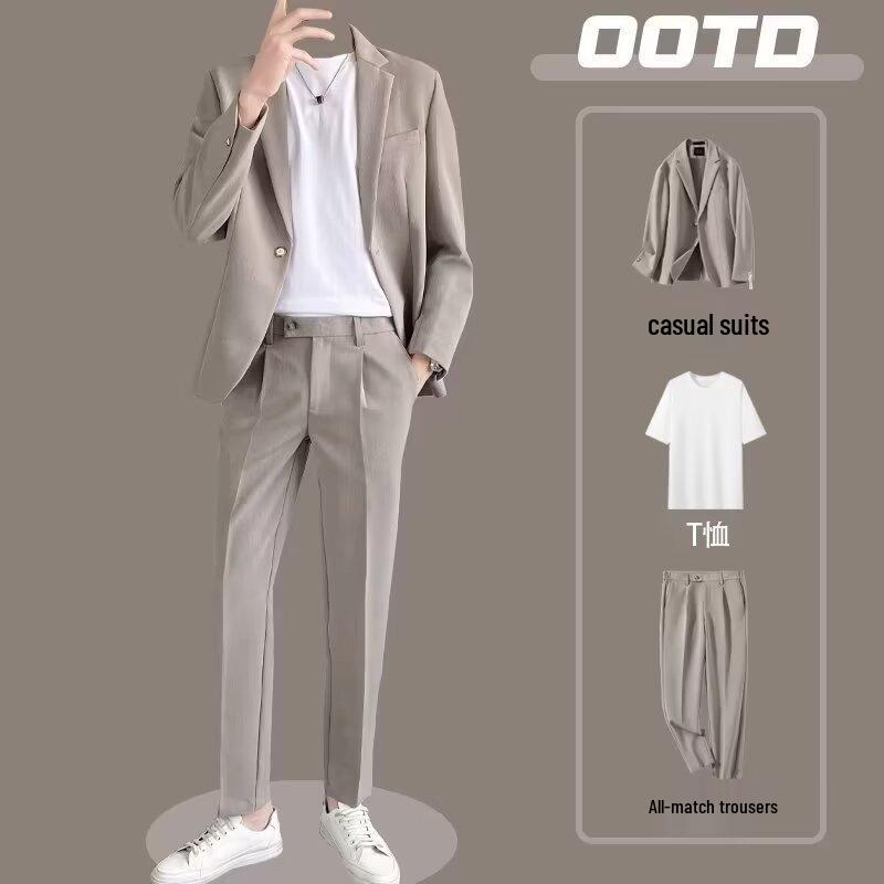 Stilvolle Herren-Freizeitanzüge: Koreanische Business-Anzüge und Hosen-Set für Frühling, Sommer und Herbst